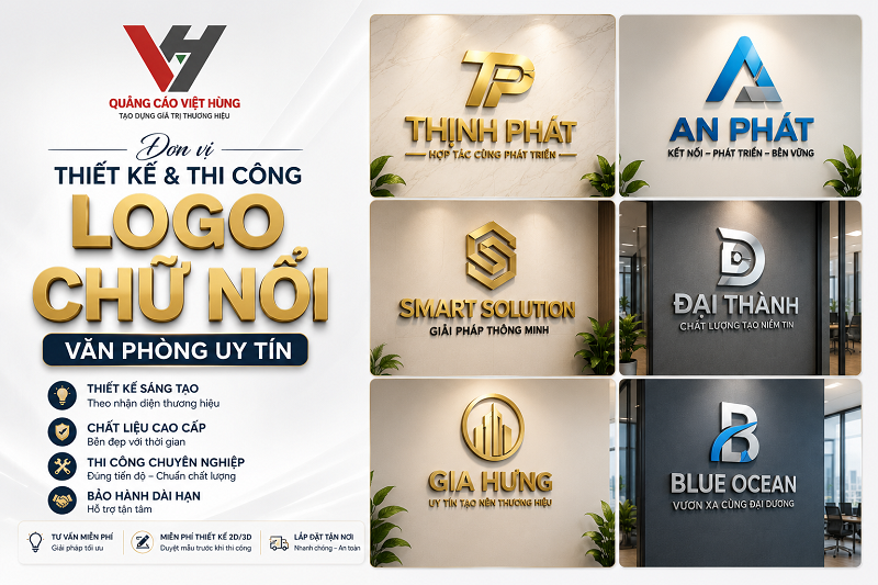 Tổng Hợp Mẫu Logo Chữ Nổi Văn Phòng Đẹp