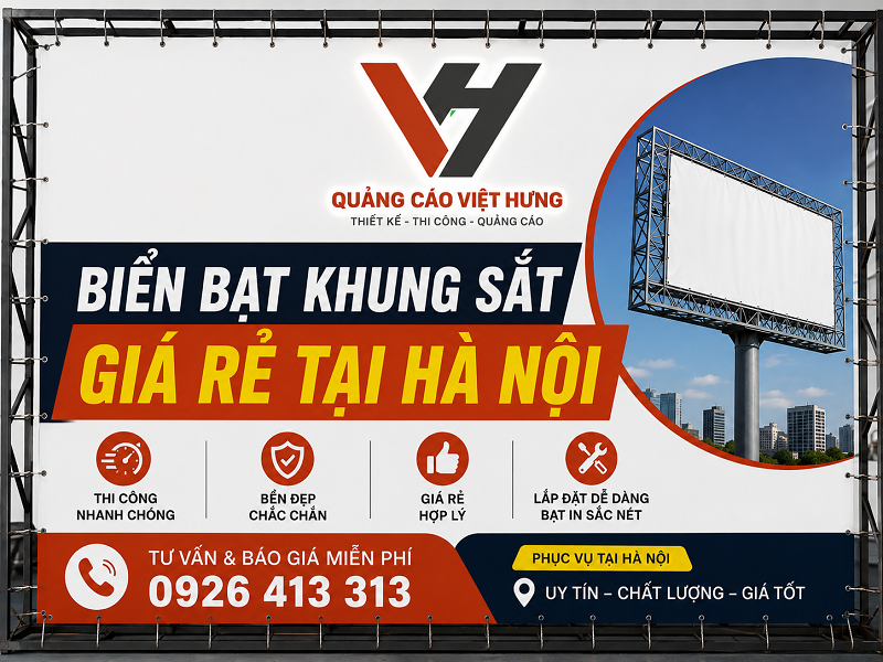Báo Giá - Thi Công Biển Bạt Khung Sắt Giá Rẻ