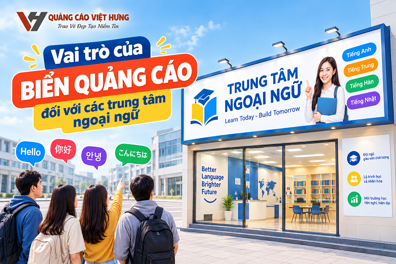 Biển Quảng Cáo Trung Tâm Ngoại Ngữ | Thi Công Trọn Gói, Giá Tốt