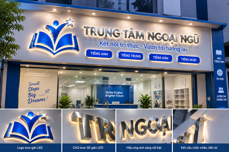 Biển Quảng Cáo Trung Tâm Ngoại Ngữ | Thi Công Trọn Gói, Giá Tốt