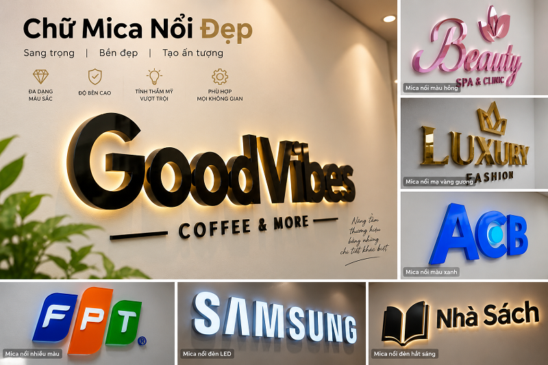 Chữ Mica Nổi Dán Tường Là Gì? Top Các Mẫu Chữ Mica Nổi Hot Nhất